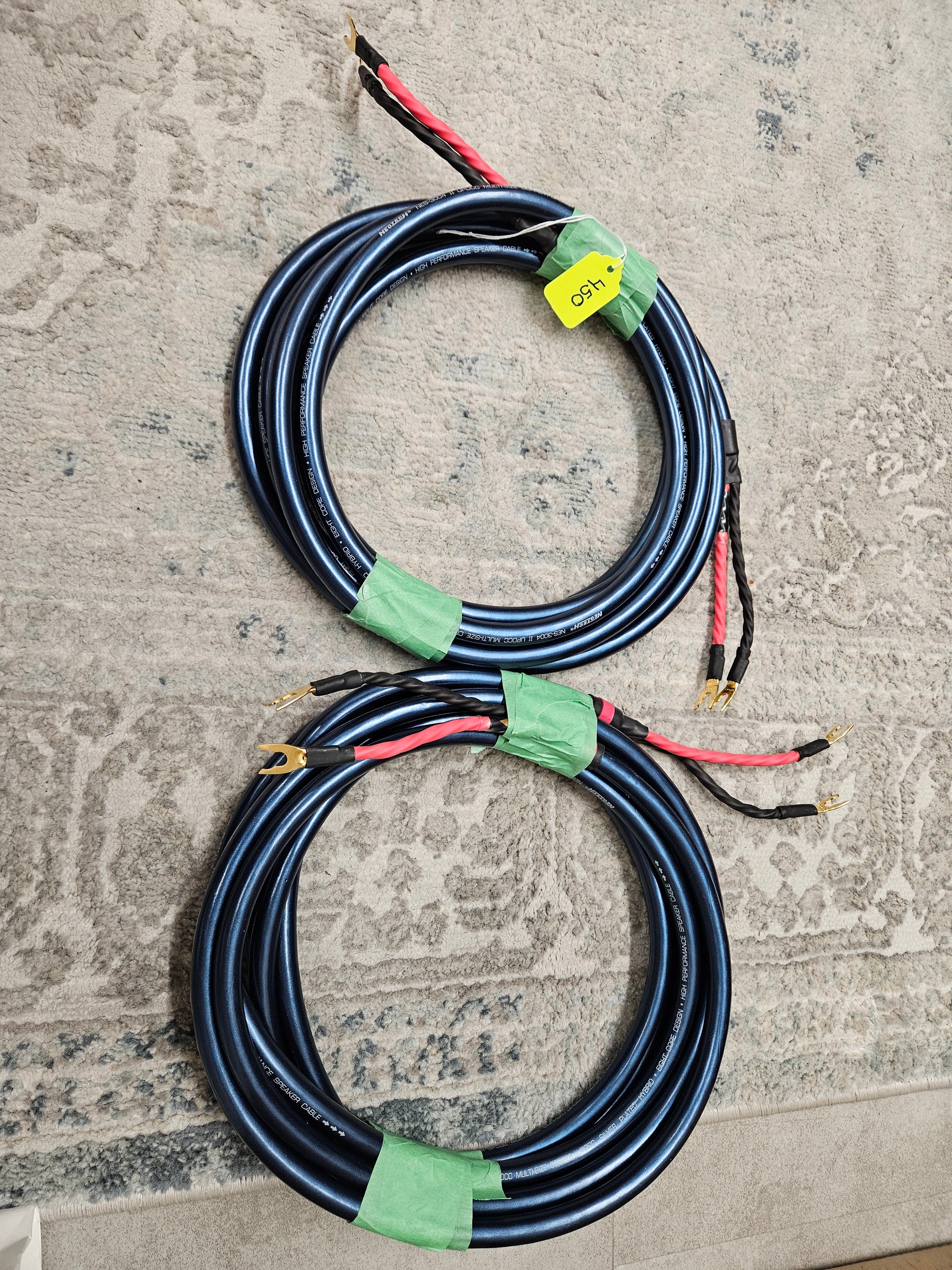 ナオ26.5cm Neotech NES-3004-II OCC Speaker Cables (used) 5-meter pair